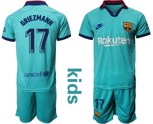 Barcelona #17 Griezmann Third Kid Soccer Club Jersey